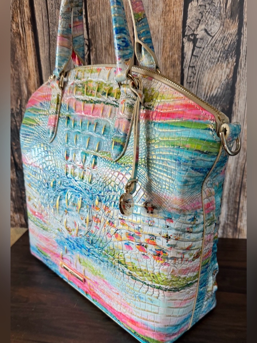 BRAHMIN Large DUXBURY STAYCATION TROPICAL BEAUTY NWT FISH COLORFUL - Picture 4 of 12